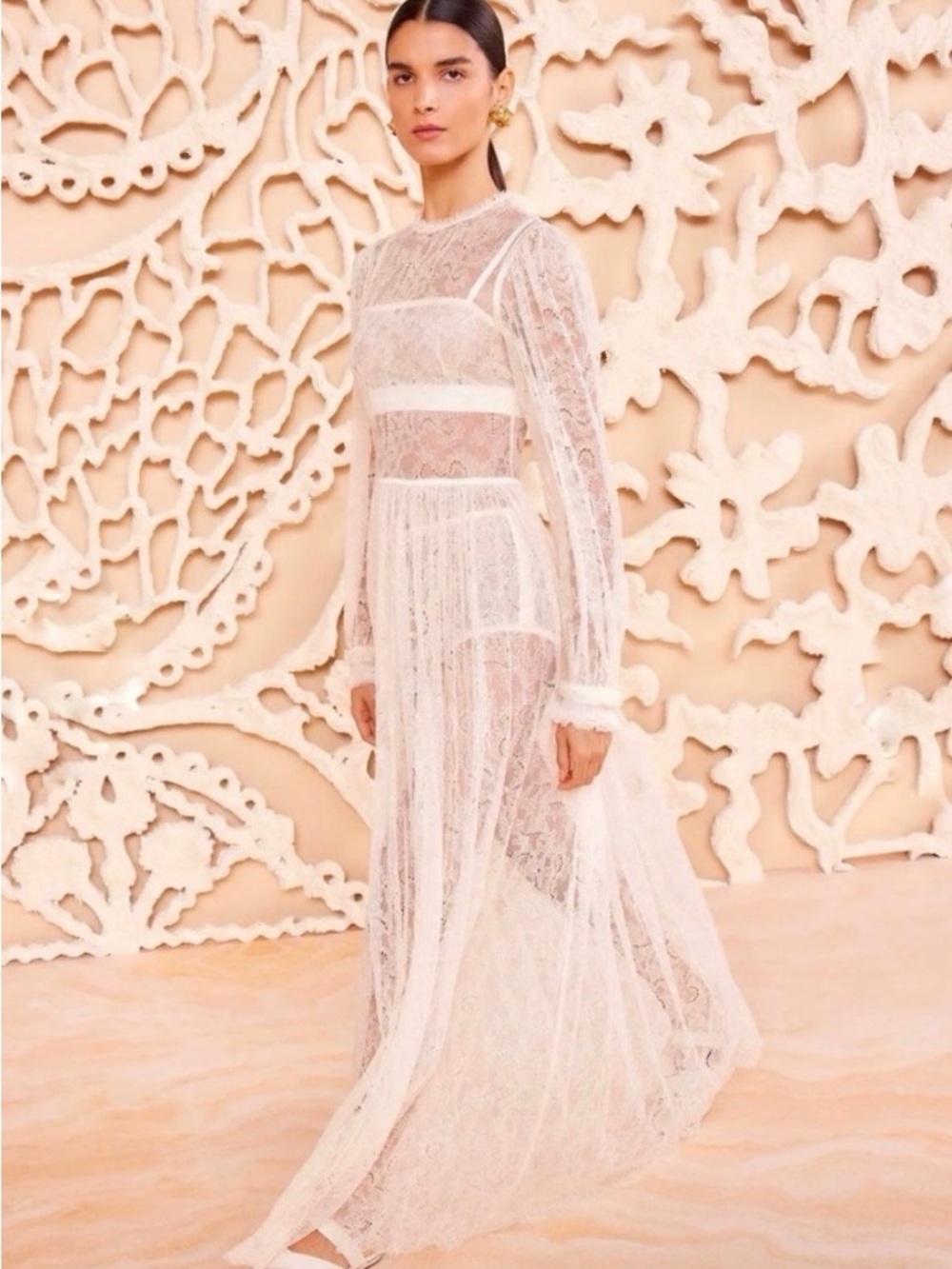 NWT Ulla Johnson Josephine chantilly lace gown $1550 sz 10 ivory  $1200 off !!!